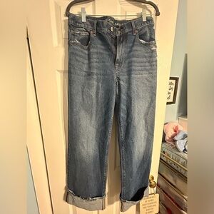 American Eagle Stovepipe cuffed Jeans size 8